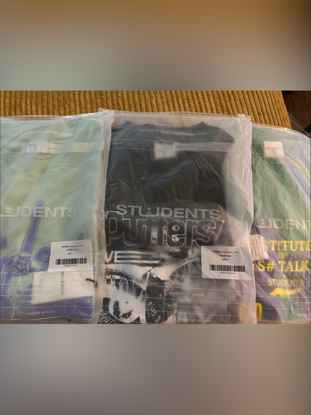 Students fold Graphic Tee Pack — Black, Light Blue, Green